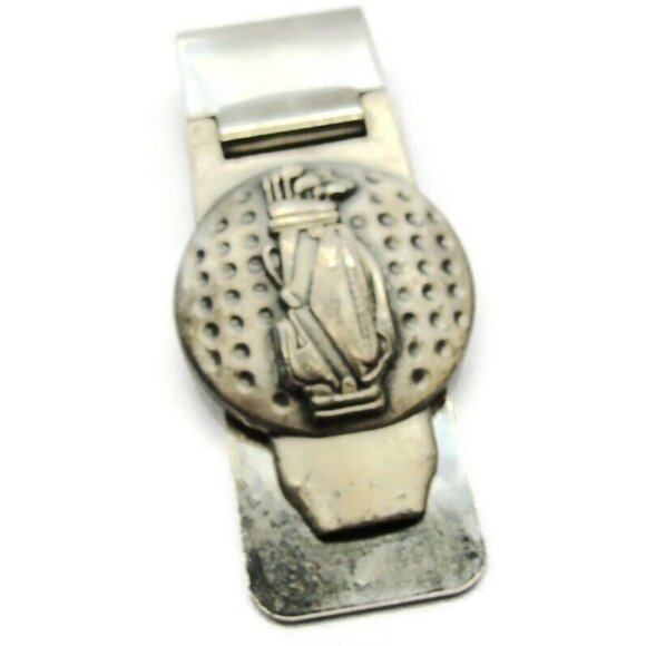 Golf Money Clip Golf Bag Stainless Steel Credit Card Cash ID Holder - Picture 1 of 7